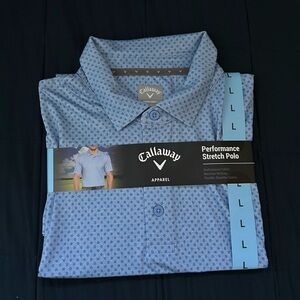 Callaway Performance Blue Stretch Polo Golf Apparel Large